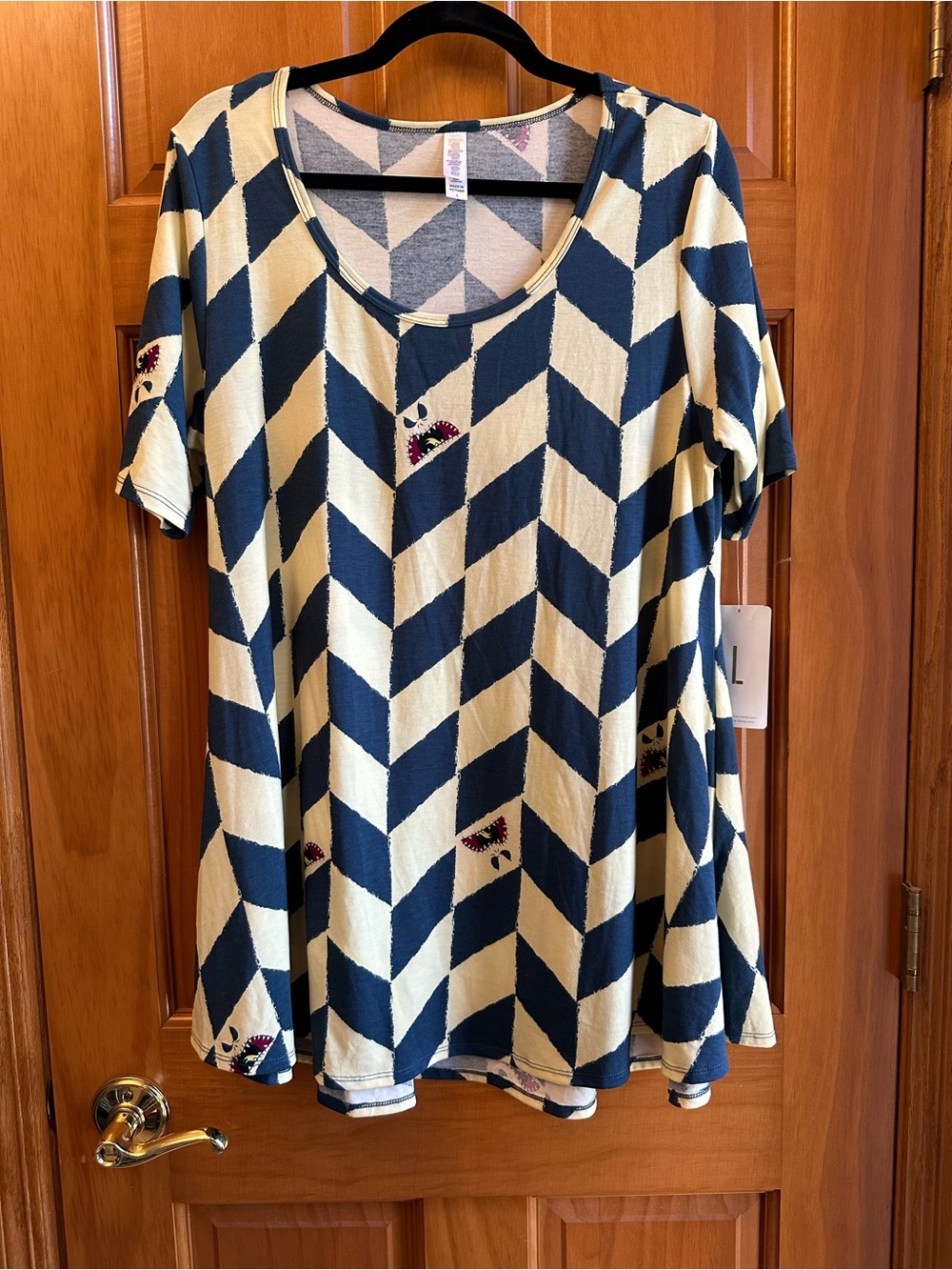 LuLaRoe Perfect T Disney Nightmare Before Christmas Navy and Cream